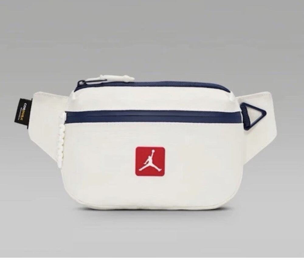 Nike Jordan Jumpman Fanny Waist Pack Black Crossbody Belt - White,blue,red
